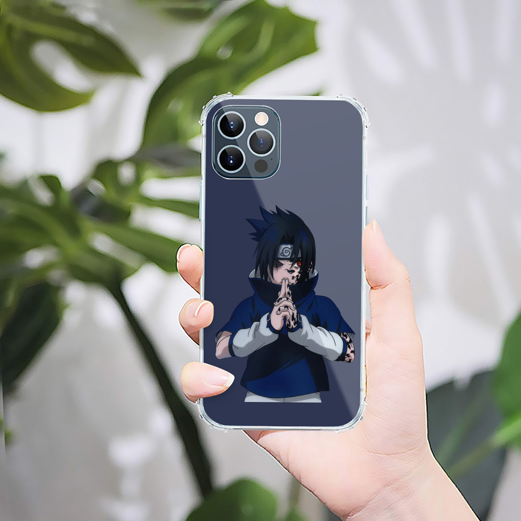 （画像用） NARUTO -ナルト- うちは サスケ Uchiha Sasuke 【iPhone 12シリーズ対応】透明スマホケース（クリアソフトケース）